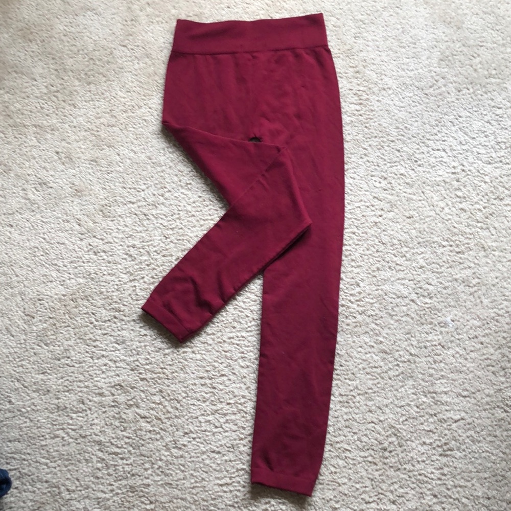 Burgundy leggings